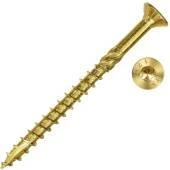 Шуруп конструкционный 8,0х80 мм, Torx 40, желтый потайной острый с насечкой (100)